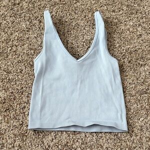 Aeropostale Light Gray Ribbed Tank Top